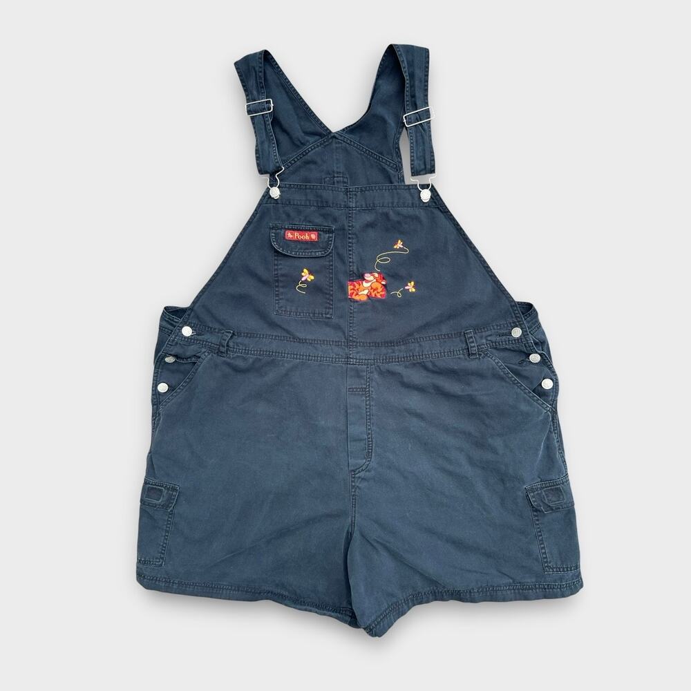 Vintage Winnie the Pooh Tigger Denim Shortalls Womens 26W/28W Disney Embroidered